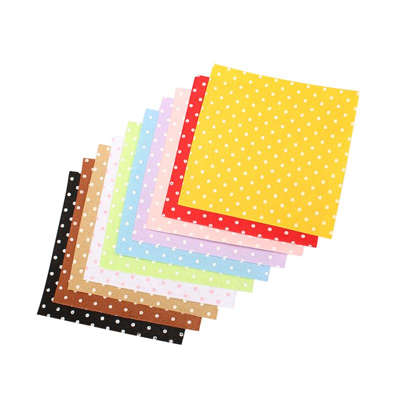20 st 10 färger handgjorda diy non-woven tyger prickmönster tyg diy pysseltyg för barn barn  (30 x 30cm)