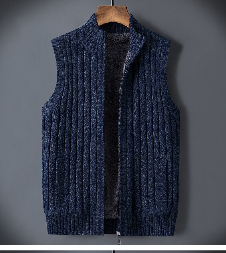 Dikke winterjas herenvest fleece vesten warme staande kraag vest vest mouwloos bovenkleding jas herenkleding