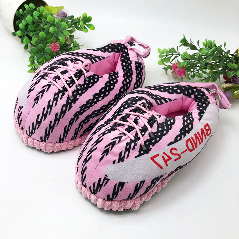 Winter Children Home Slippers Indoor Warm Snug Sneakers Kids House Shoes Girl Cute Fat Doodle Floor Sliders Child One Size: Pink