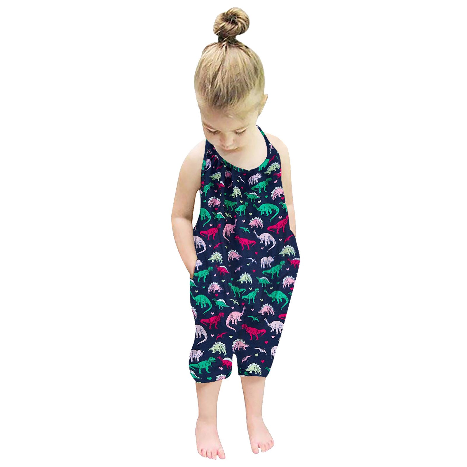 Peuter Baby Mouwloze Zomer Romper Jumpsuit Speelpakje Kids Kleding Jongens Meisjes Leuke Gedrukt Pyjama Klimmen Kleding Штаны Kind: C / 90