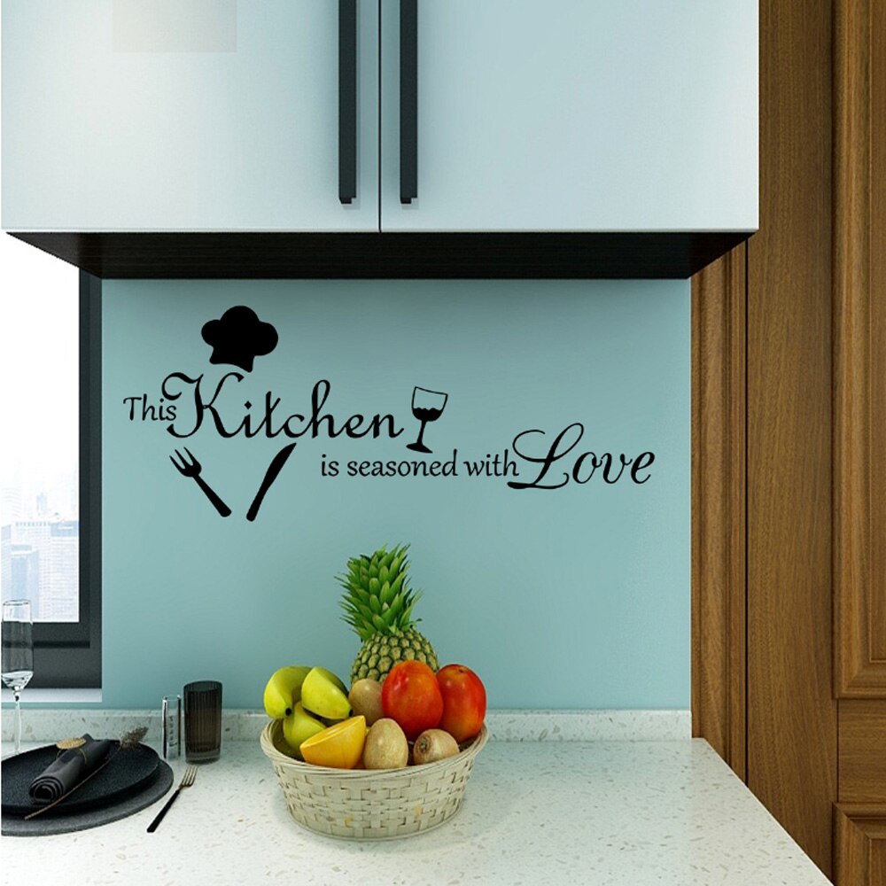 Kitchen Pattern Wall Stickers Kitchen Dining Living Room Home Decoration Mural Background Decor Removable Wallpaper