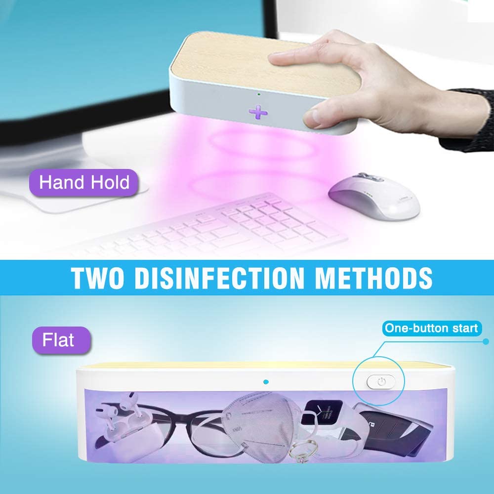 2in1 Mobiele Telefoon Sanitizer Doos Met Draadloze Oplader Voor Iphone Android Uv Licht Telefoon Sterilisator Mobiele Telefoon Make-Up Kwasten