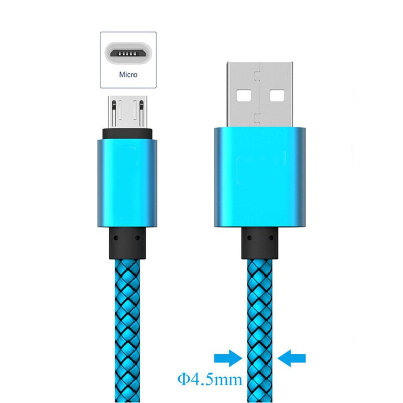 2M 3A fast Micro USB Data Cable For Huawei Samsung A7 Nokia 6 Redmi Meizu M10 Oppo Realme 3 vivo U3x Android Phone Charger cords