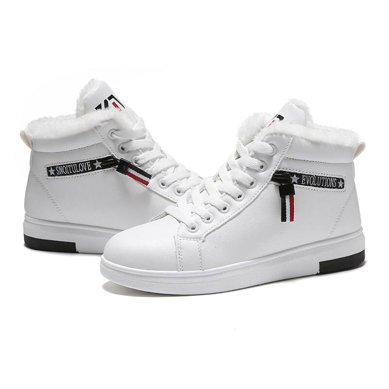 Winterlaarzen dames enkellaarsjes warme pu pluche winter damesschoenen sneakers flats veter damesschoenen dames korte sneeuwlaarzen