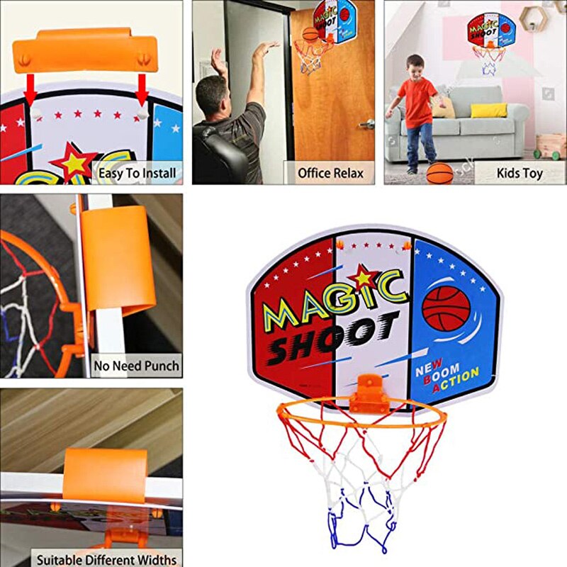Backdrop Basket Ball Hoop Rack Educational Kids Children Toys Toy Balls Outdoor Indoor Fun Sports With ABC Stand Fabric Net Goal
