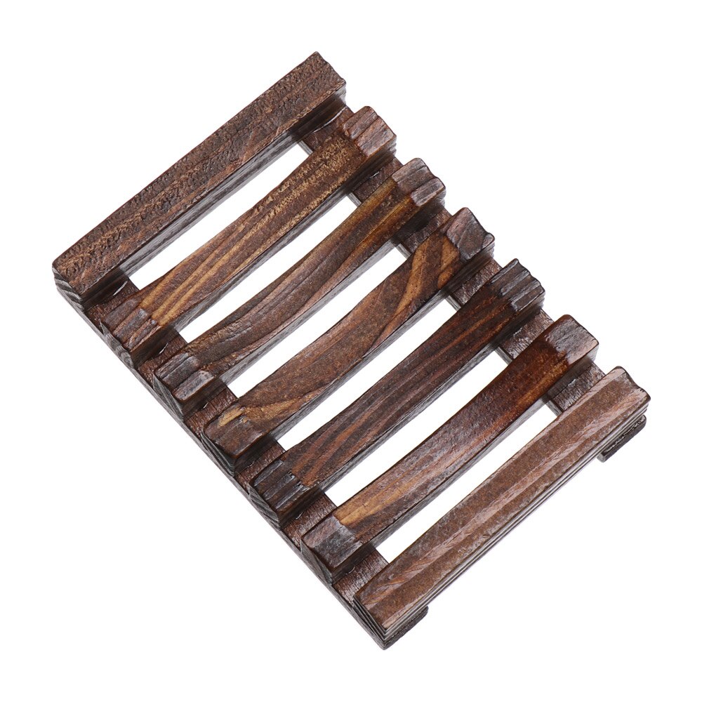 1 pièces en bois savon plateau égouttoir savon vaisselle porte-savon bain douche savon support boîte de rangement Drain bambou boîte salle de bain fournitures: 5