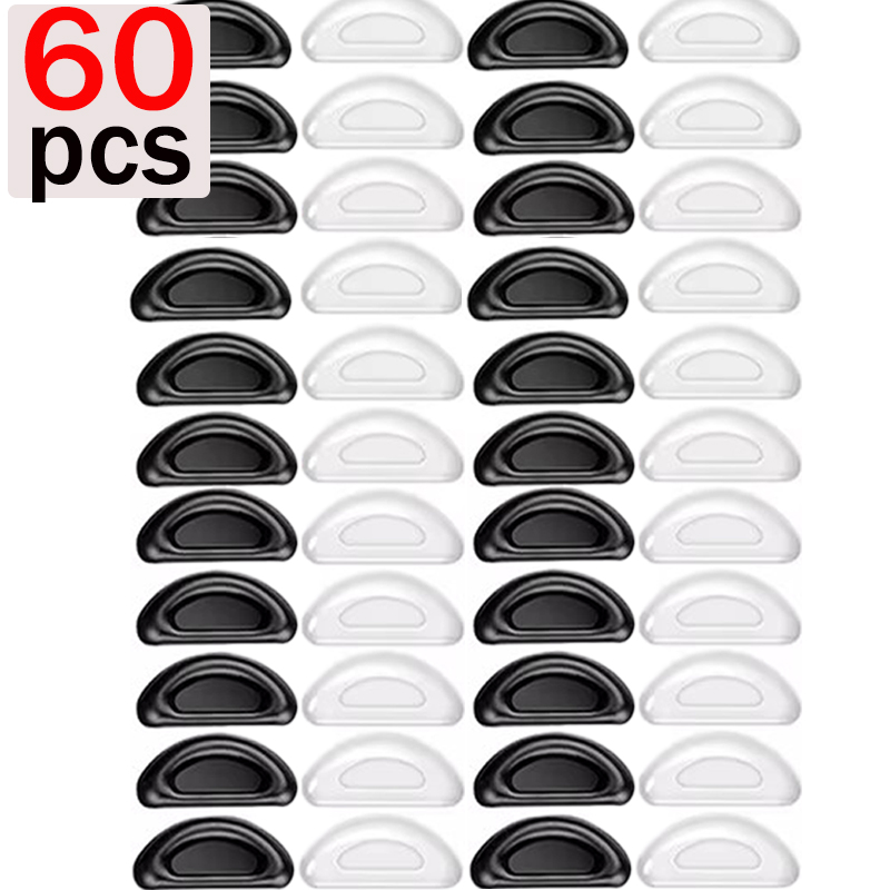 10/60pcs Glasses Nose Pads Adhesive Silicone Nose Pads Non-slip Transparent Nosepads for Glasses Eyeglasses Eyewear Accessories