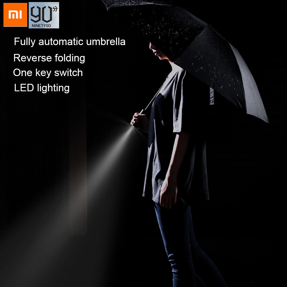 Xiaomi-parapluie réversible automatique 90Fun pour hommes, résistant au vent, résistant aux affaires, résistant aux UV, résistant au travail