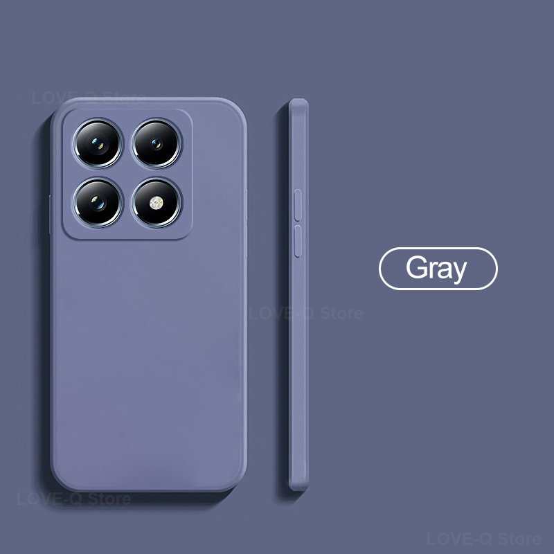 Coque en silicone liquide d'origine pour Xiaomi, couverture souple en TPU, Xiaomi 14 T Pro: PC / GRIS