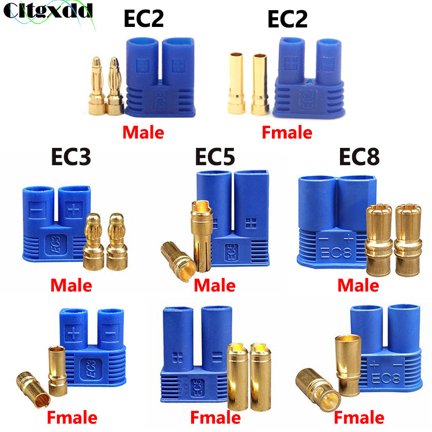 Ec2 Ec5 Ec3 Ec8 Bananenstekker Batterij Motor Mannelijke Vrouwelijke Hoge Stroom Plug Connector Voor Rc Model Vliegtuig Helikopter Auto
