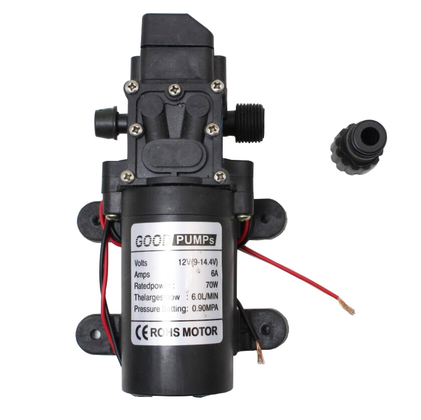 60w dc 12v højtryks automatiske membran vandpumpe 115 psi selvansugende vandpumpe til vandrenser trykgiver campingvogn båd