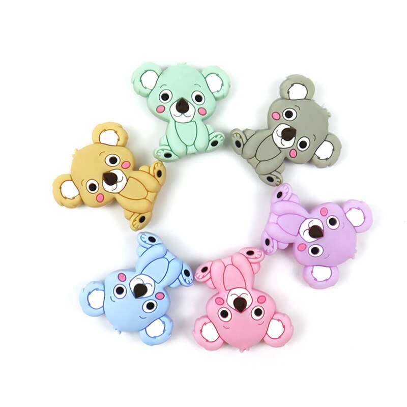 1 pc Food Grade Siliconen Bijtringen Peuter Bijtring Stok 6 Kleuren Leuke Chew Charms Dental Care Baby Care