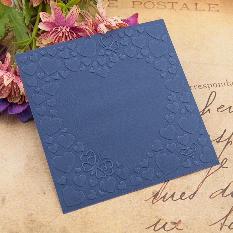 Butterfly Love Heart Embossing Folder Plastic Template Die Cutting Scrapbooking Card Christmas