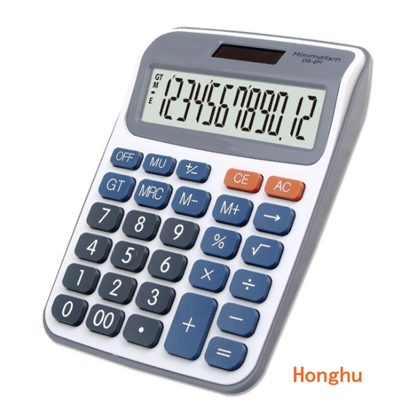 12-digit display calculator, desktop office calculator, solar dual power supply