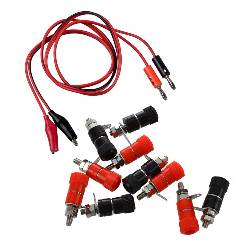 10 Pcs 3.8Mm Thread 4Mm Banana Plug Socket Binding Post Replacement with Alligator Clip To Banana Plug Probe Cable Test Lead 90: Default Title