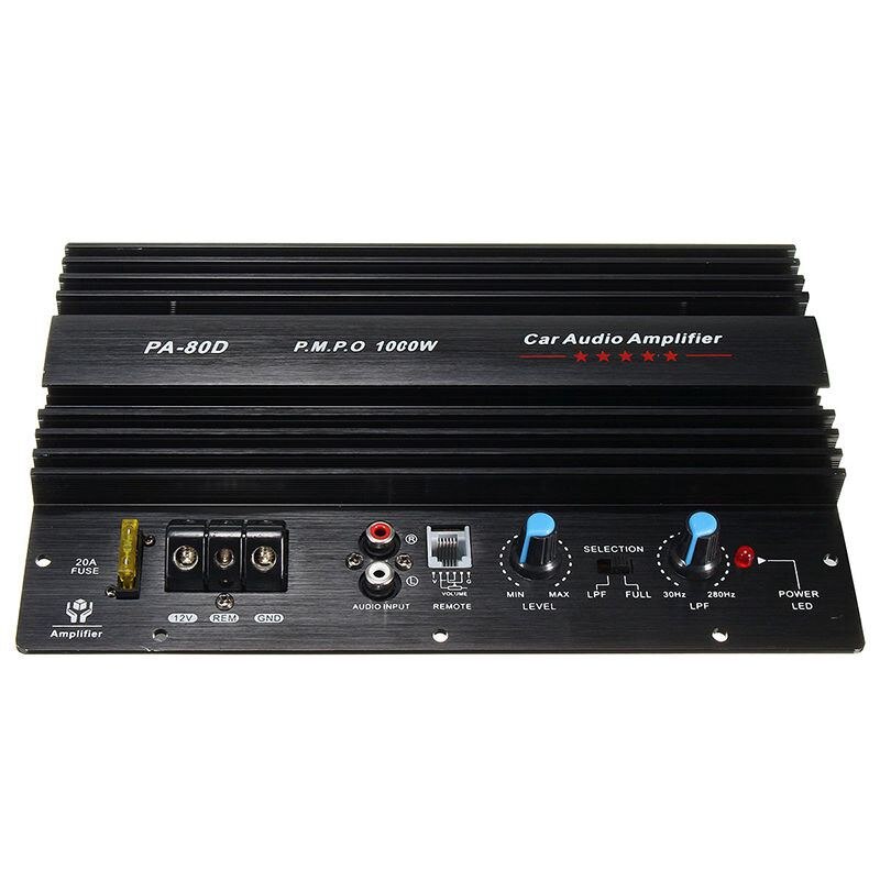 AMPLIFICADOR DE POTENCIA DE Audio para coche, Subwoofers de graves potentes, 12V, 1000W, PA80D