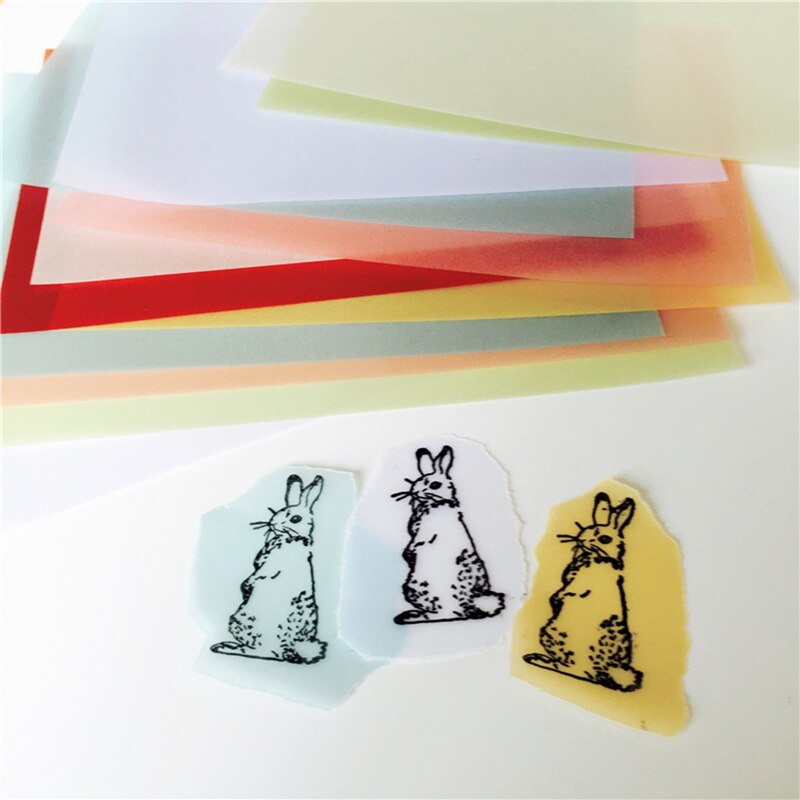 50pcs 15x10cm Coloured Translucent Tracing Papers for DIY Cardmaking