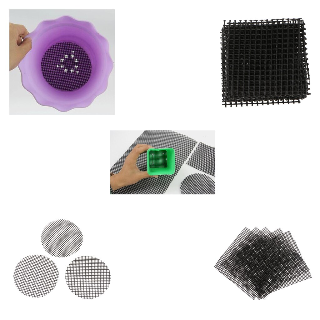 5 Pack Cutable Plastic Plant Drainage Mesh Sheet Bonsai Pot Tools Mesh