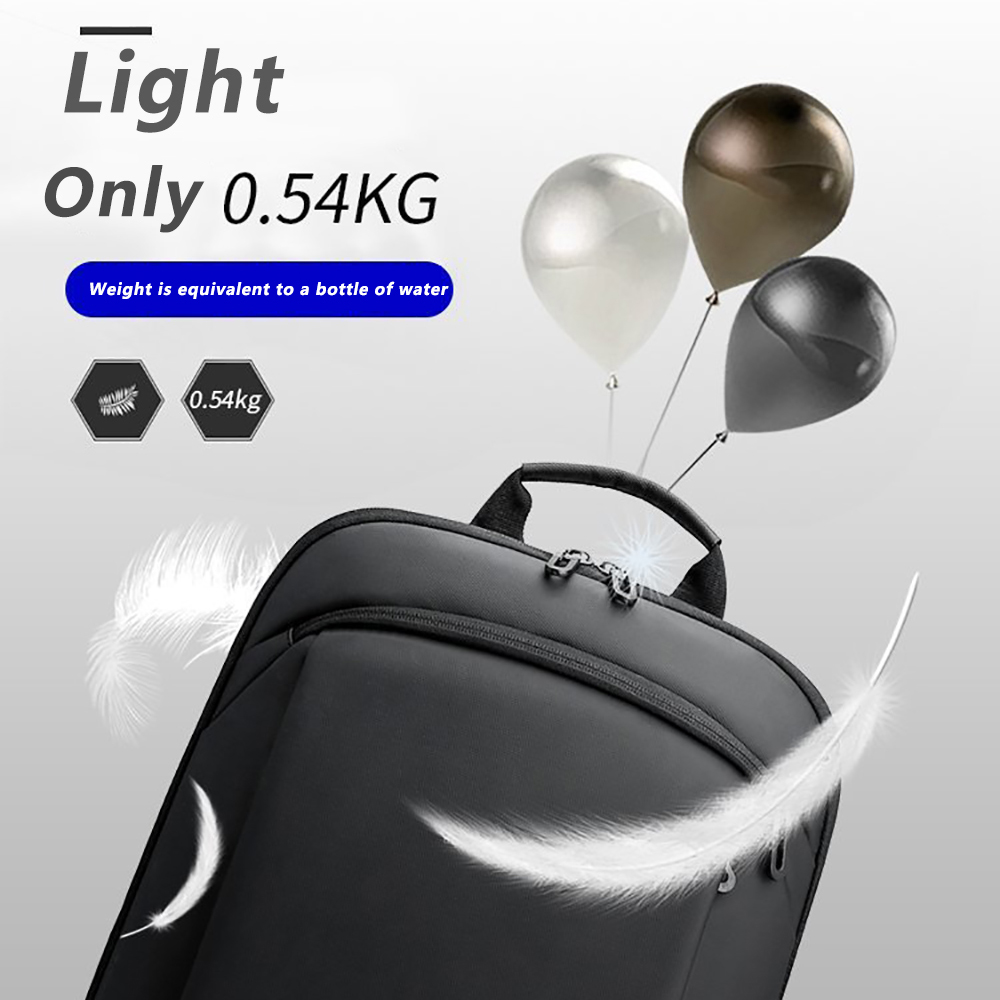Lett bærbar ryggsekk menn 15.6 tommer kontorarbeid kvinner ryggsekker business bag unisex svart ryggsekk slim ryggsekk