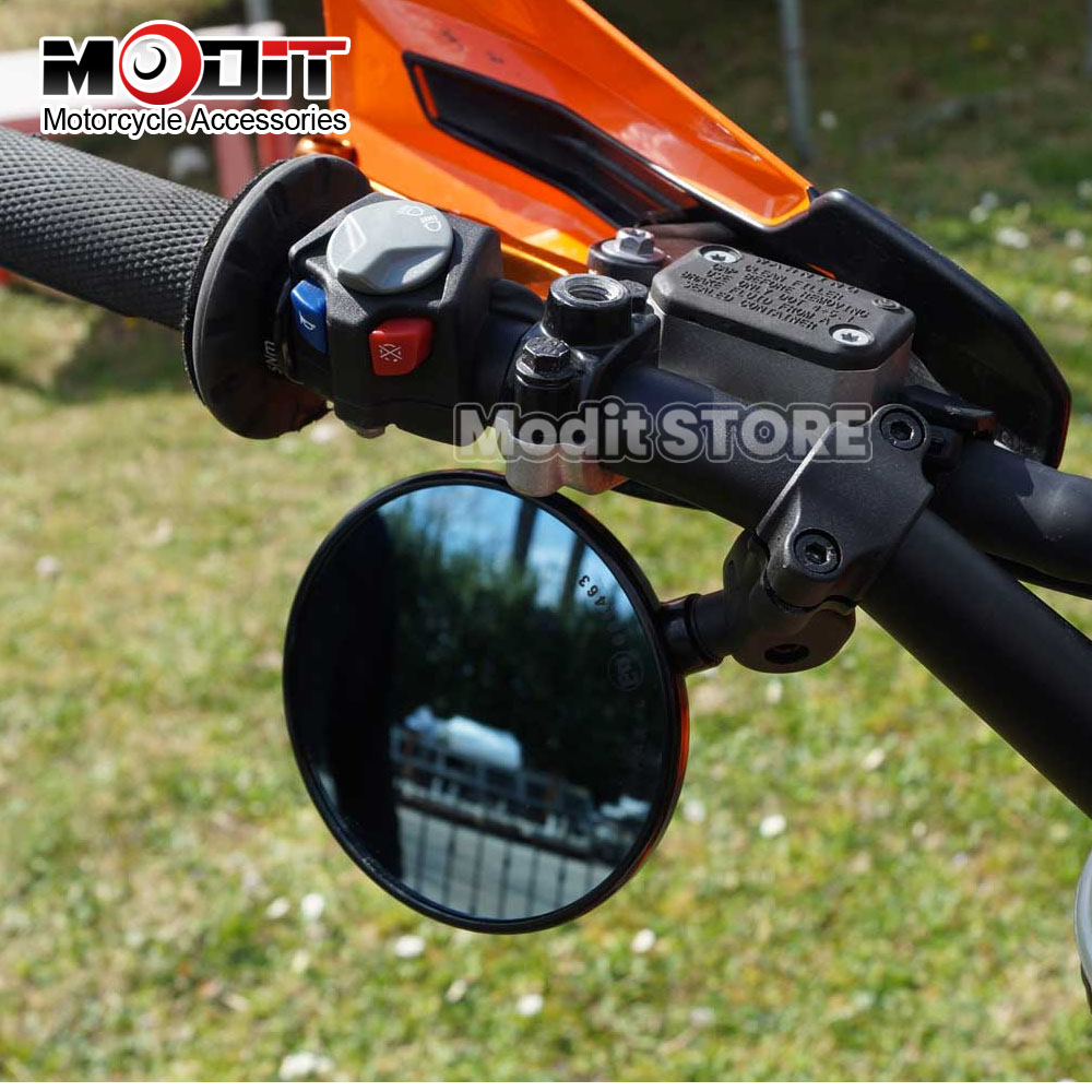 Uniwersalne lusterko wsteczne motocyklowe 7/8“22MM z regulacją obrotu, boczne okrągłe lusterko robić motocykli terenowych, supermoto, enduro
