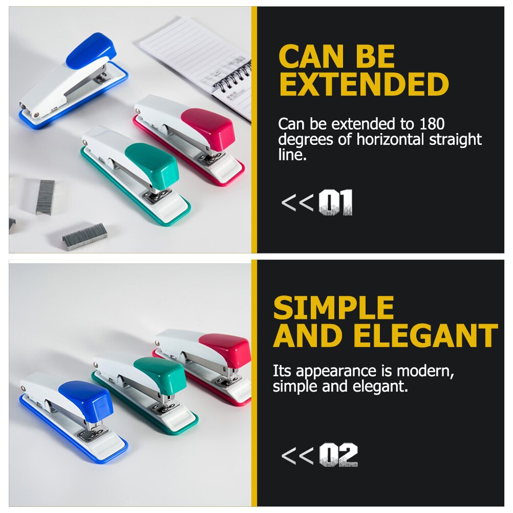 2Pcs Standard Staplers Metal Staplers for Desk School Office Home Stapler Stapling Tool