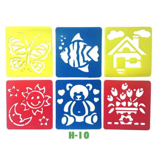 6 stk julemand snefnug engel tegning stencils børn diy tegning scrapbog skabelon børn pædagogisk legetøj til børn: H10