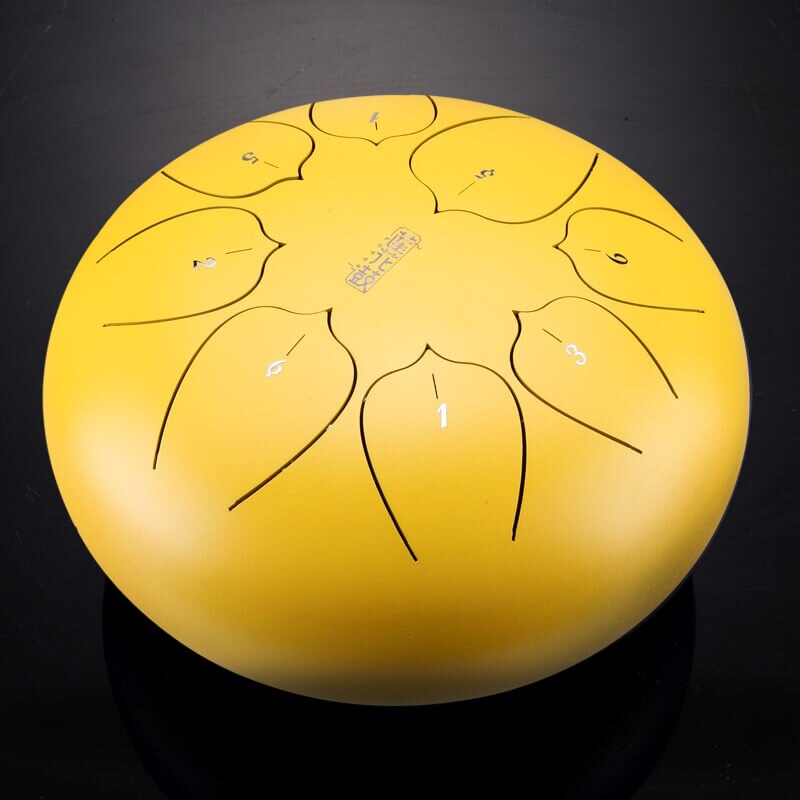Hluru TL08-08 drum F tone Lavender mini hanpan pentatonic musical instrument steel tongue drum tank drum percussion instrument: Yellow