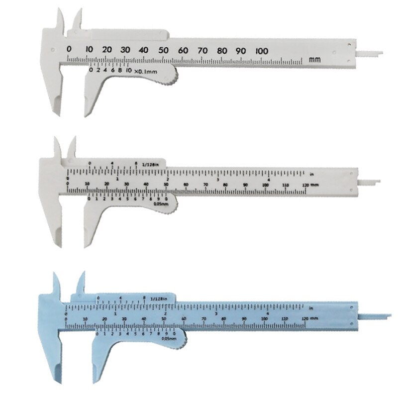 Double Scale Plastic Vernier Caliper Ruler Measuring Student Calipers Size Measuring Tool 1Pcs