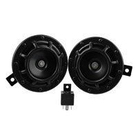 Bocina Universal para coche, claxon de señal eléctrica de montaje negro, resistente al agua, CC de 6V, 110dB, para vehículo, camión, vehículo, motocicleta: Black
