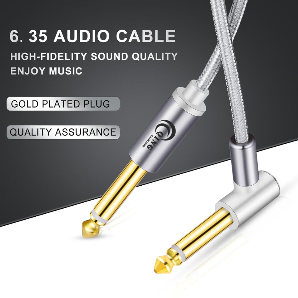 Gitaar Lood Kabel 6.35Mm 1/4 "Jack Nylon Gevlochten Gitaar Instrument Kabel Voor Elektrische Gitaar Bas Keyboard Mandoline Mengen bureaus