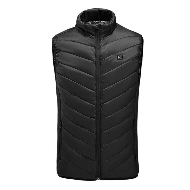 Heated Vest Men Electric Heating Cycling Vest Winter Thermal Jacket Usb Charging Washable Outdoor Fishing Hunting Golf Waistcoat: B / 2XL