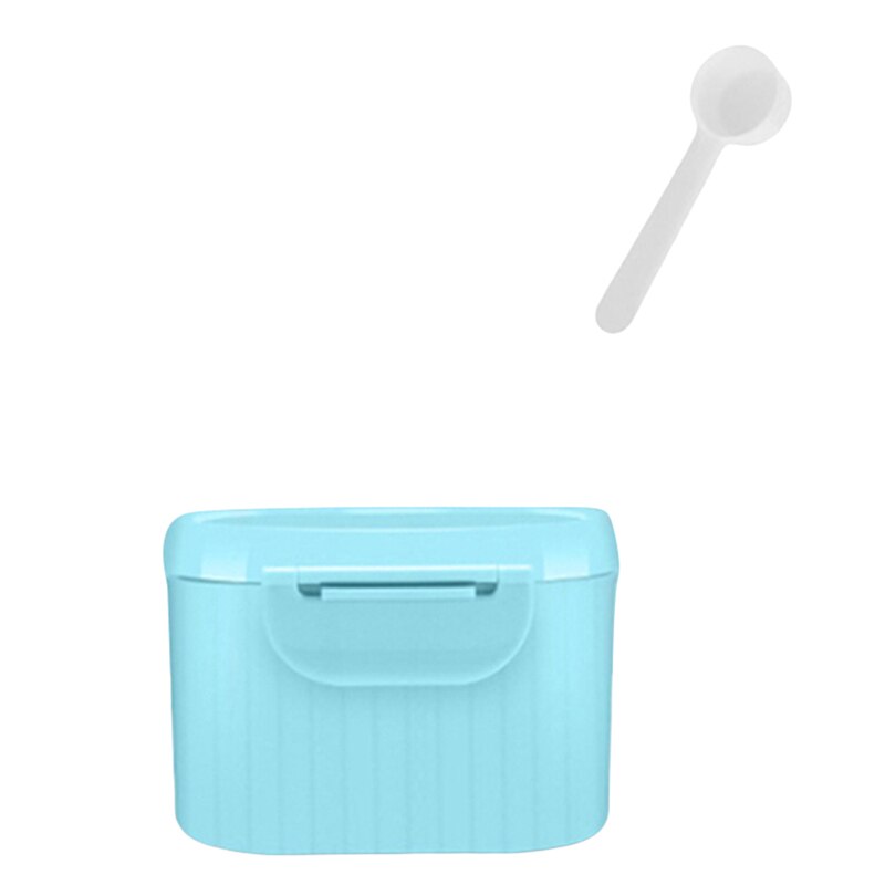 Baby Milk Powder Storage Box Portable Out Baby Storage Milk Powder Container Food Cans Plastic Single Layer For Infant: Blue -S
