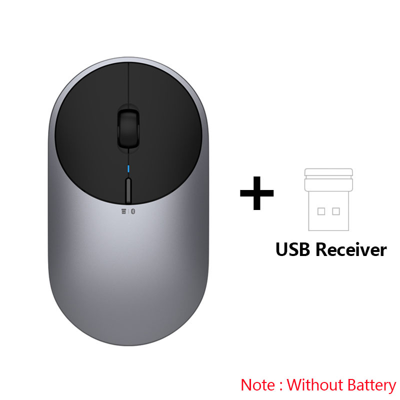 Originele xiaomi mi draagbare muis 2 usb 2.4 ghz bluetooth dual-mode verbinding laptop kantoor draadloze muis instelbare dpi 4000: Donkergrijs