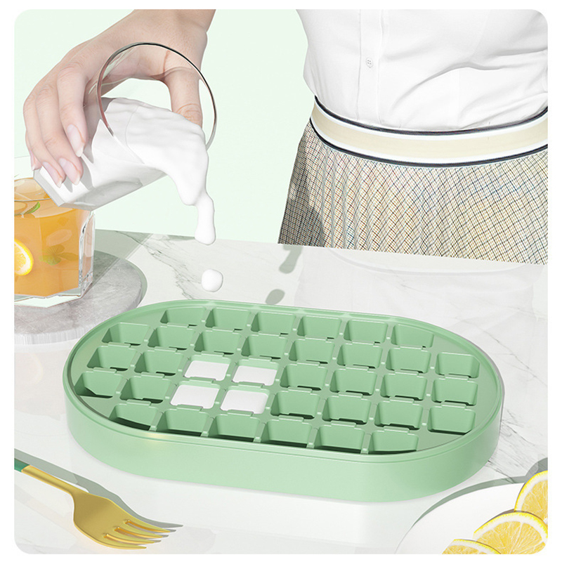 36/72 Grid Ice Cube Mold Large Capacity Silicone Ice Tray Home Storage with Lid Hard Sole Soft Sole Tool