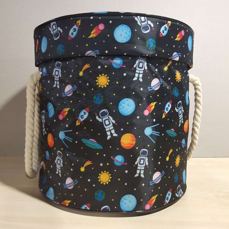 Draagbare Kids Speelgoed Schoon-Up Opslag Container Snel Organizer Multifunctionele Praktische Versized Emmer Blokken Spelen Mat Tas: astronauts