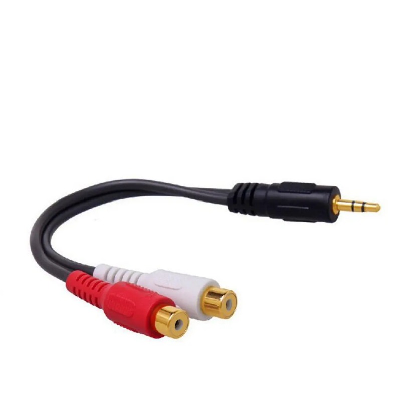 3,5mm Buchse Stecker auf 2 RCA Buchse RCA Stereo Audio- Kabel Konverter Adapter