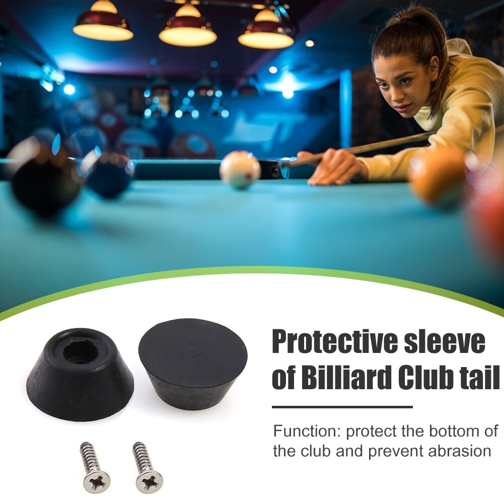 10 Stks/set Rubber Pool Cue Tip Biljart Bodem Pole Staart Protector Cover Sleeve Voor Snooker Club Fittings