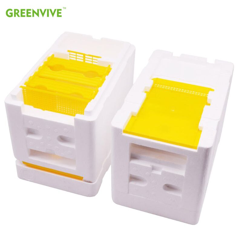 Mini poly bikupa skörd bi box drottning pollinering biodling för bi parning copulation drottning uppfödning bikupa matare rörlig