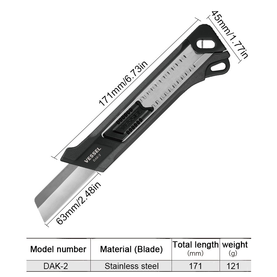 VESSEL couteau utilitaire remplacement sphérique réparation boîte à outils peut être accroché sur la taille poudres sac NO.DAK-1 | DAK-2 | TPK-10 | TPK-20 | TPK-30: Black