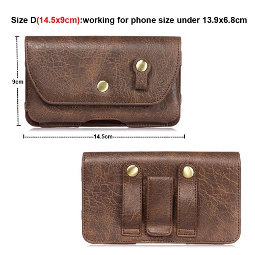 Waist Belt Clip Holster Phone Case Bags For Nokia 9 PureView 8 2.1 3.1 4.1 5.1 6.1 7.1 4.2 3.2 8.1 Plus 8 Sirocco Lumia 950 XL: D Brown 14.5x9cm
