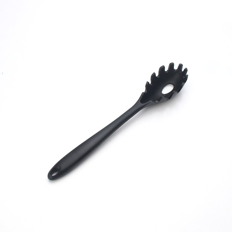 Ustensiles de cuisine antiadhésifs ensemble de ustensiles de cuisine en Silicone Gadgets de cuisine spatule cuillère ustensiles de cuisine bricolage outils de cuisine: Black Pasta Fork