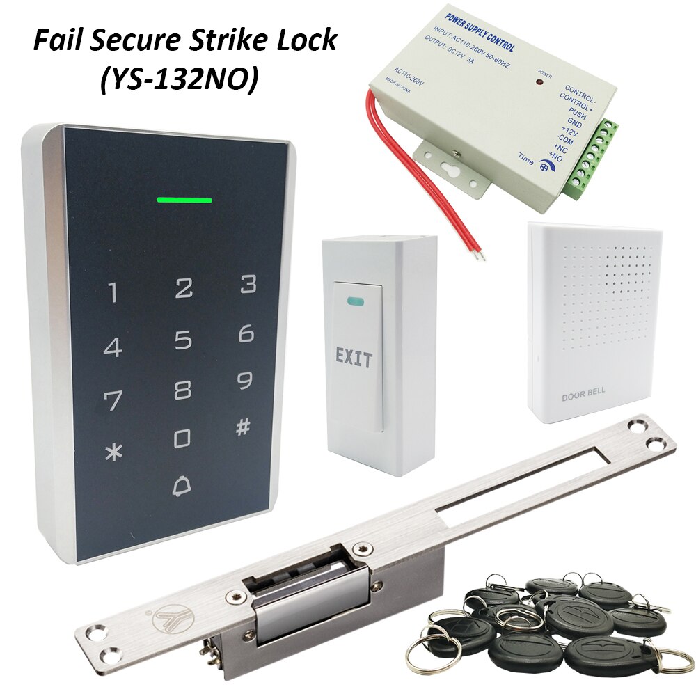Rfid 125khz keypad DIY Full Electric Strike Door Lock Access Control System Kits: YS132NO