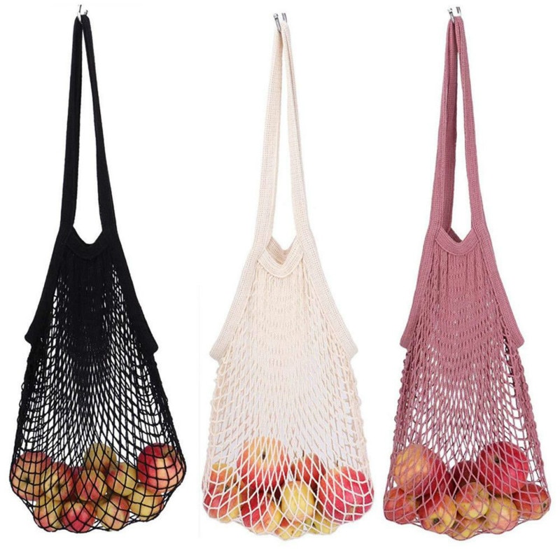 Femmes sac à provisions maille filet chaîne réutilisable pliable fruits stockage sac à main coton fourre-tout Shopping maille filet épicerie sac fourre-tout