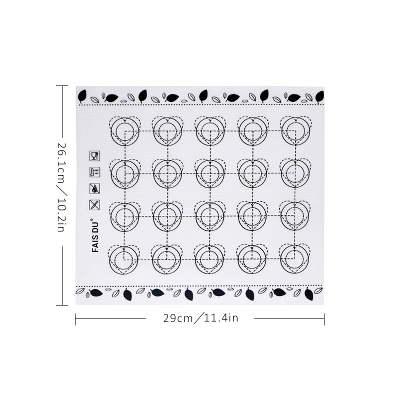 FAIS DU Macaron Silicone Baking Mat Non-Stick Cookie Pad Fondant Bakeware Oven Home for Cakes Pastry Tools Rolling Dough Mats: Dark Khaki