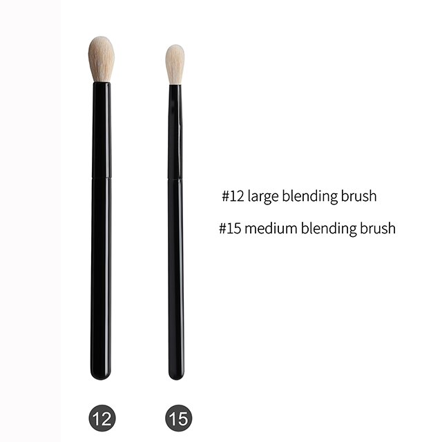 Ovw 2 stk geit kosmetikk sminke børster verktøy naturlig hår svart maleri tre håndtak brochas maquillaje pelo natura