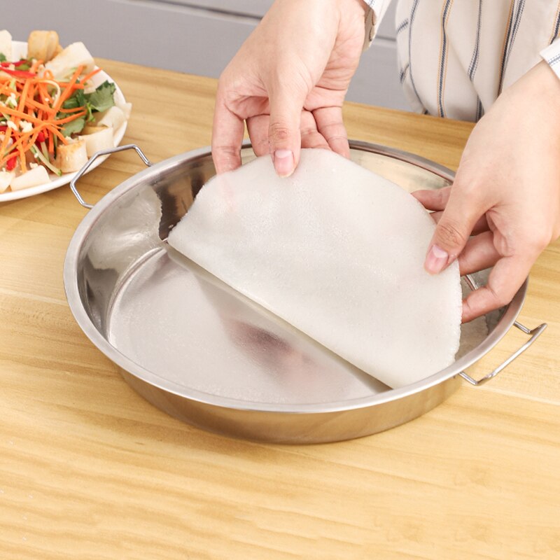 Rvs Pan Koude Noodle Maken Gereedschap Gestoomde Rijst Lade Taart Schotel Voor Thuis Keuken SLC88