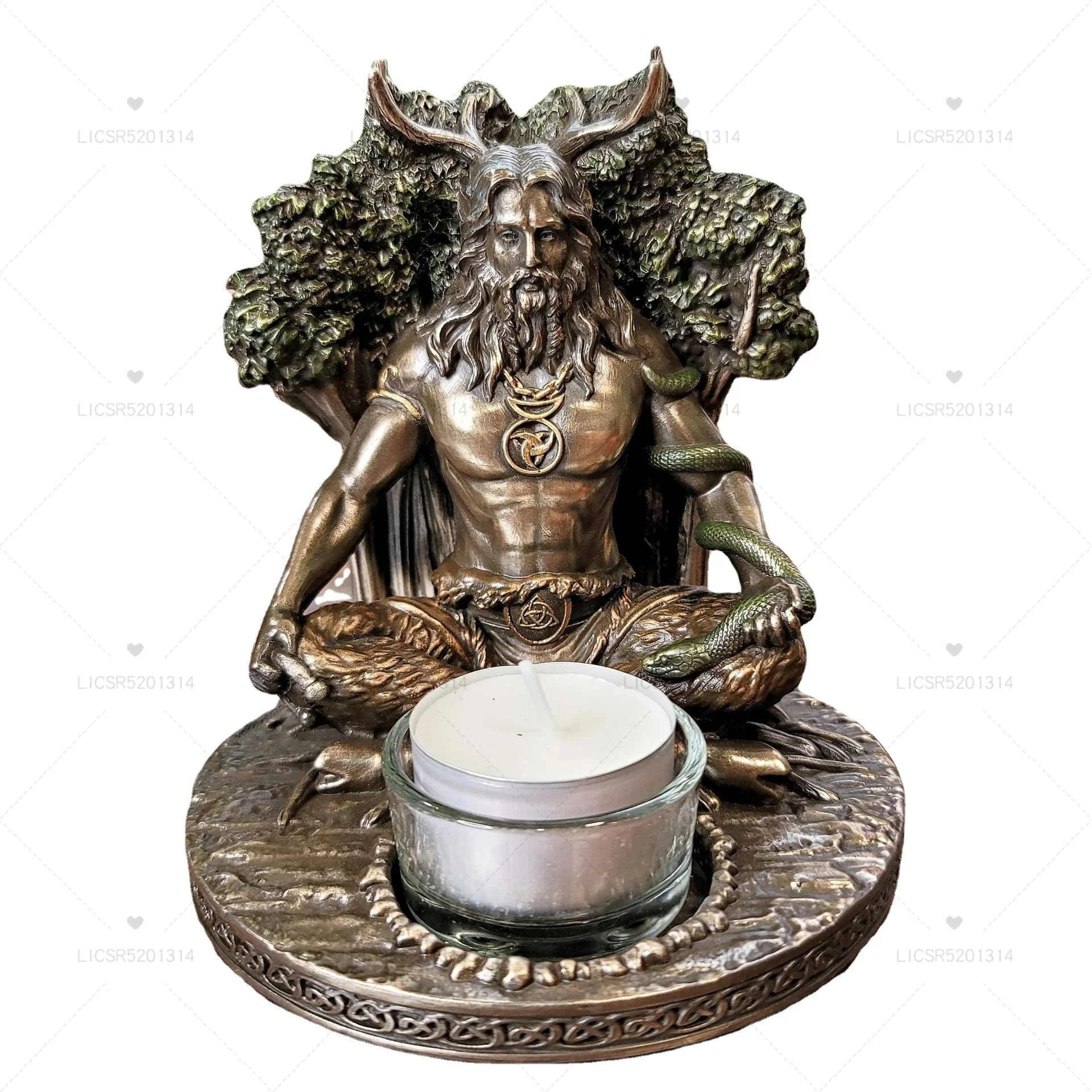 Scandinavian Mythology Celtic Goddess and Cernunnos Statue Candlestick Furniture Desktop Home Decor Crafts Figurine Collectibles
