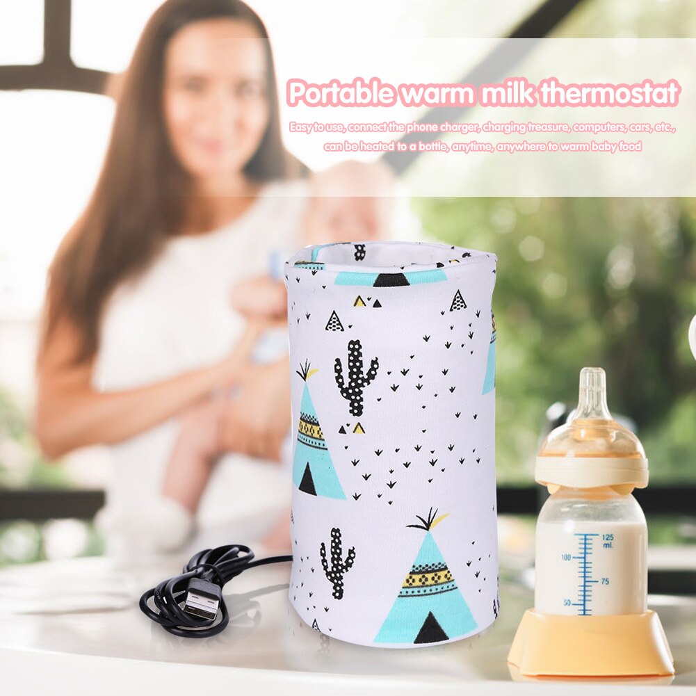 Portable Baby Bottle Warmer Heater USB Charging Baby Bottle Heated Cover Feeding Insulated Bag Warmer Nursing Care