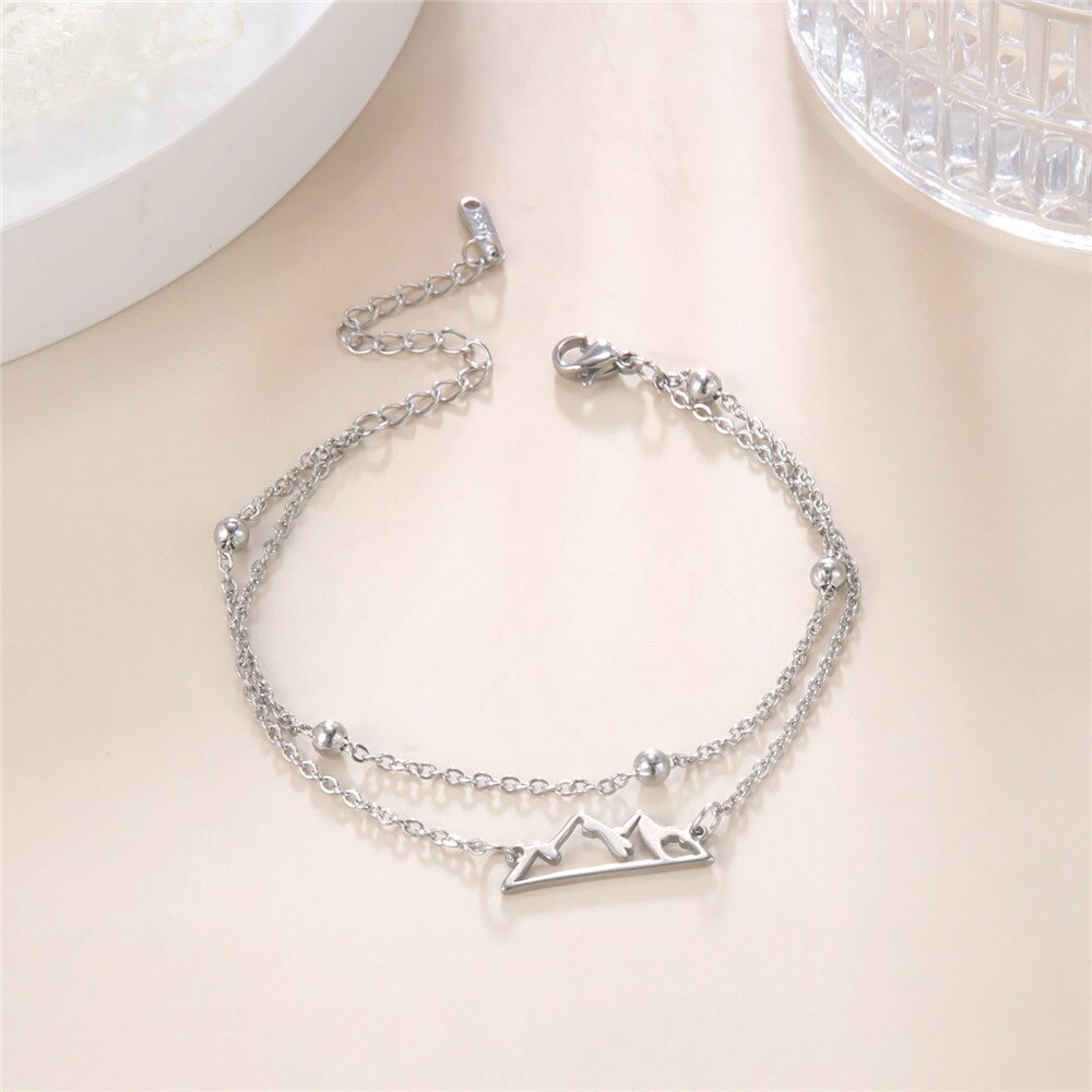 Skyrim Nette Berg Charme Armband Frauen Mädchen Edelstahl Einstellbare Kette Link Armbänder Pulsera Schmuck 2022