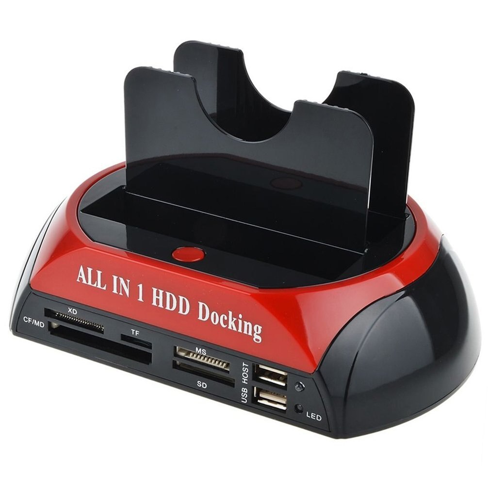 2.5/3.5-inch IDE+SATA Hard Drive Base Multi-function Hard Drive Dock Station High Speed with Card Reader LED Light HDD Base